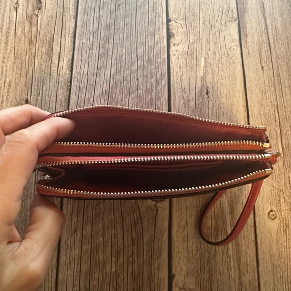 Coach Pink Pebbled Leather Double Wallet Wristlet - Picture 3 of 5